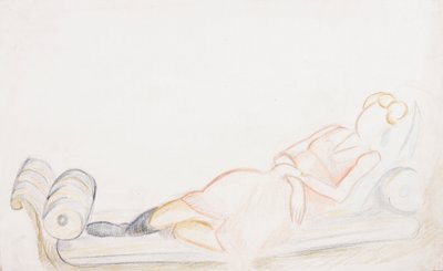 Christine Mavrogordato on a Day Bed, c.1928 by Mark Gertler
